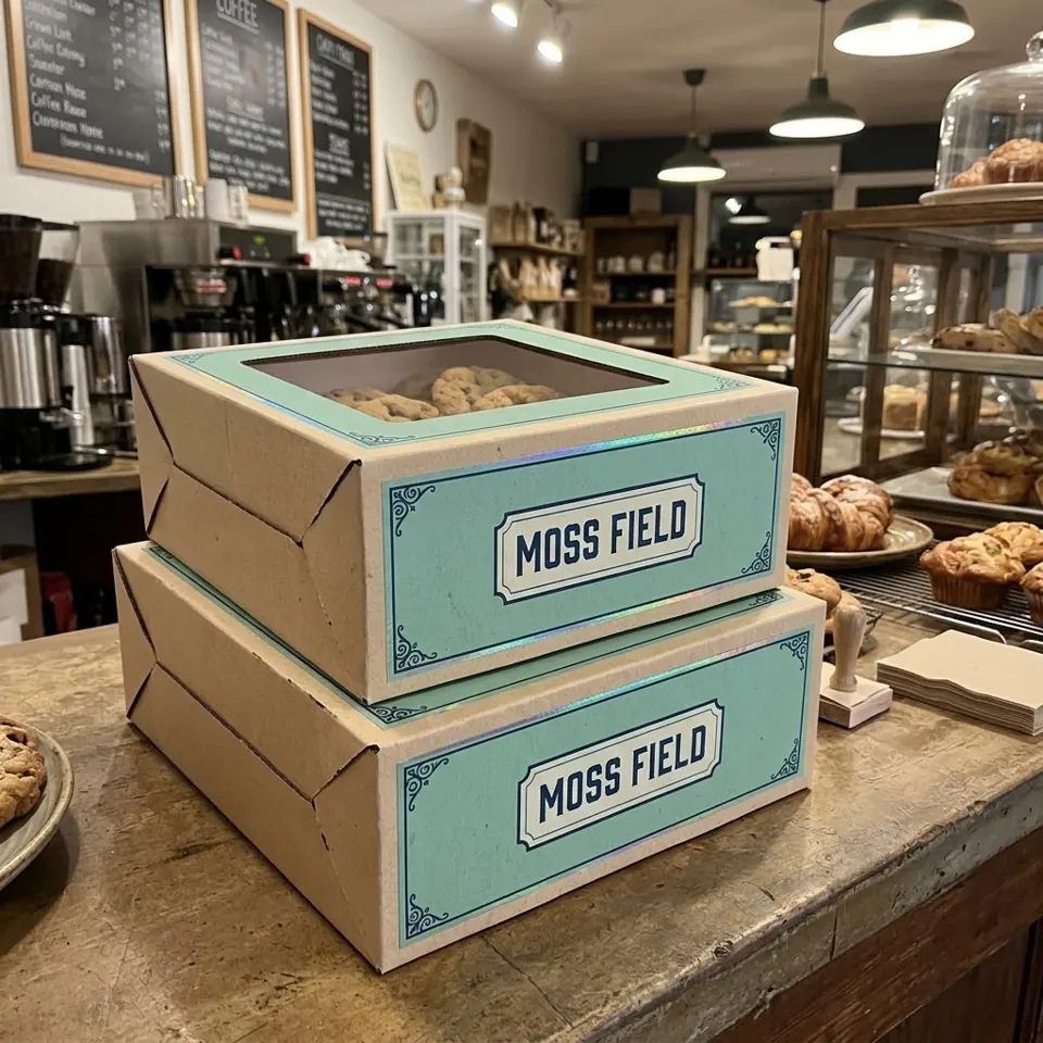 Custom printed bakery boxes with a logo