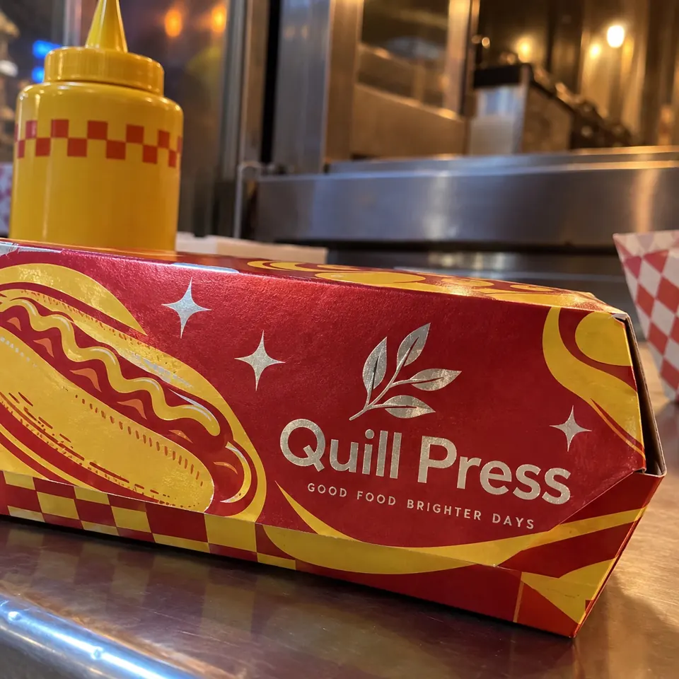 Custom printed hot dog boxes with a logo