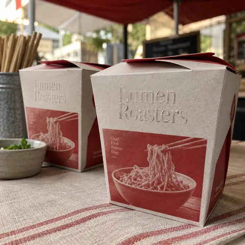 Custom printed noodle boxes