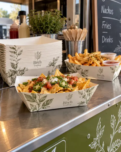 Custom printed paper food trays