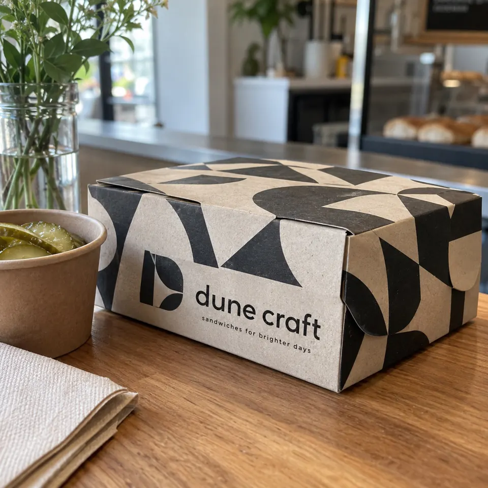Custom printed sandwich boxes with a logo