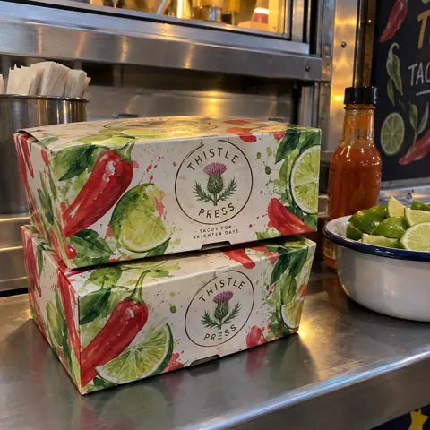 Custom printed taco boxes